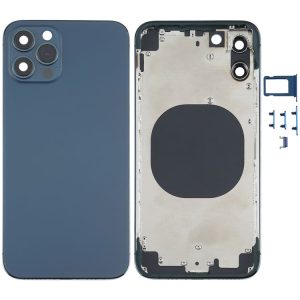 Back Housing Cover with Appearance Imitation of iP12 for iPhone X (Blue)