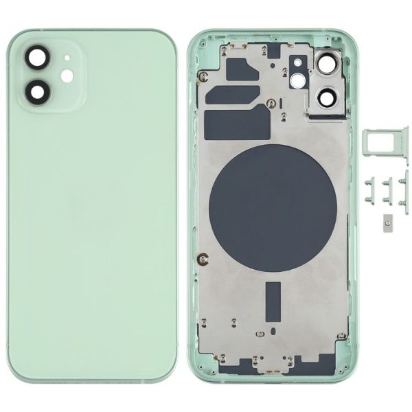 Back Housing Cover with SIM Card Tray & Side Keys & Camera Lens for iPhone 12 (Green)
