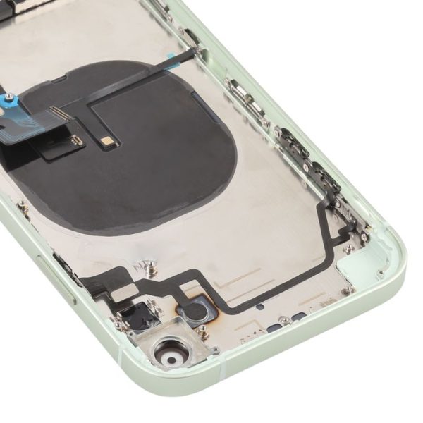Back Housing Cover with Appearance Imitation of iP12 for iPhone XR (with SIM Card Tray & Side Keys & Power + Volume Flex Cable & Wireless Charging Module & Charging Port Flex Cable & Vibrating Motor & Loudspeaker) (Green) - Image 4