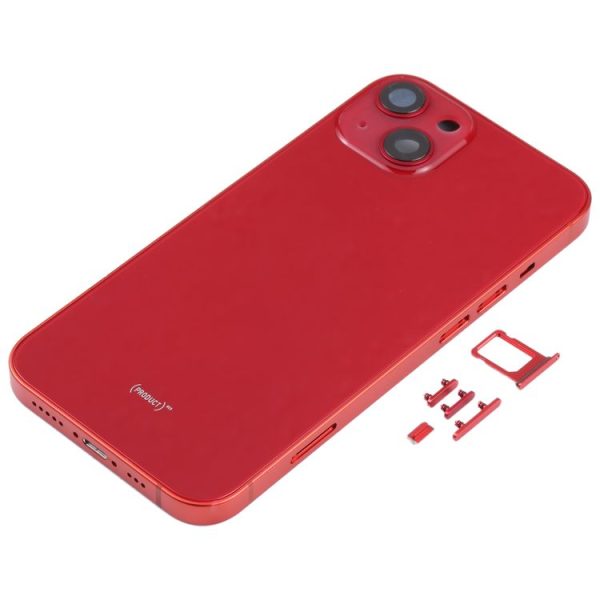 Back Housing Cover with SIM Card Tray & Side Keys & Camera Lens for iPhone 13 (Red) - Image 2