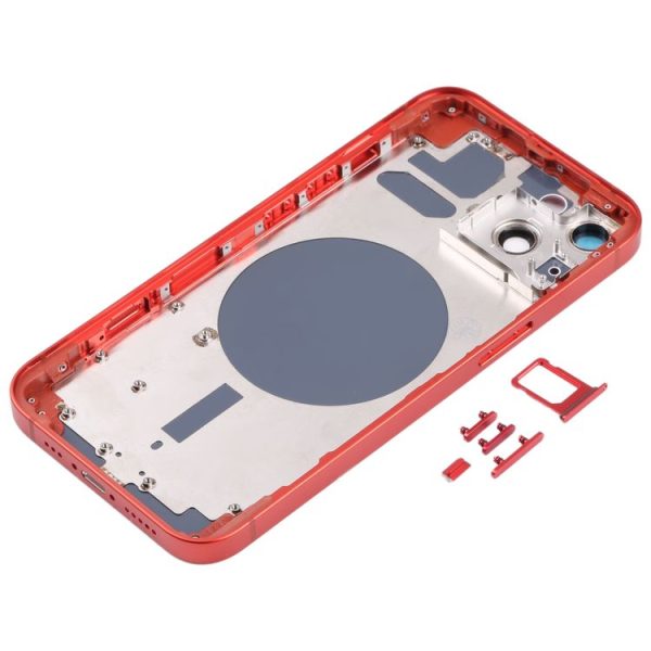 Back Housing Cover with SIM Card Tray & Side Keys & Camera Lens for iPhone 13 (Red) - Image 3