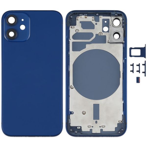 Back Housing Cover with SIM Card Tray & Side Keys & Camera Lens for iPhone 12 mini (Blue)