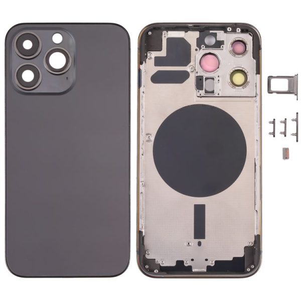 Back Housing Cover with SIM Card Tray & Side Keys & Camera Lens for iPhone 13 Pro (Black)