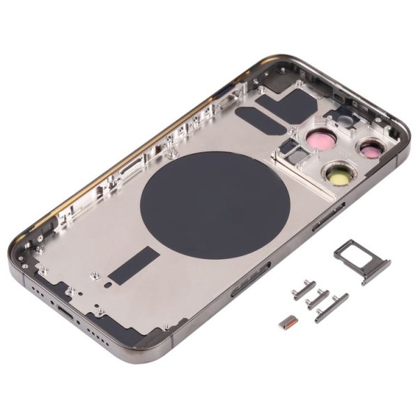 Back Housing Cover with SIM Card Tray & Side Keys & Camera Lens for iPhone 13 Pro (Black) - Image 3