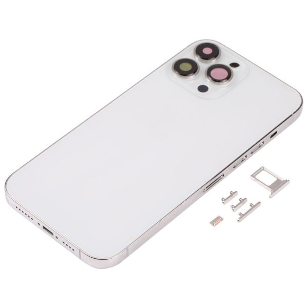 Back Housing Cover with SIM Card Tray & Side Keys & Camera Lens for iPhone 13 Pro Max (White) - Image 2