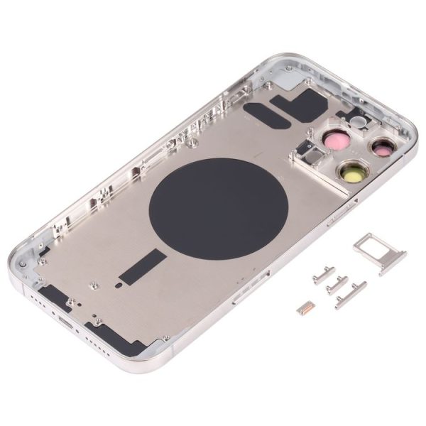 Back Housing Cover with SIM Card Tray & Side Keys & Camera Lens for iPhone 13 Pro Max (White) - Image 3