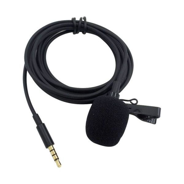 ZS0154 Recording Clip-on Collar Tie Mobile Phone Lavalier Microphone, Cable length: 2.5m (Black) - Image 2