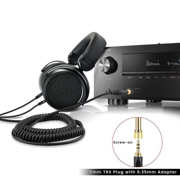 ZS0227 Headphone Dual 3.5mm Spring Audio Cable for Denon AH-D7100 7200 D600 D9200 5200 (Black) - Image 4