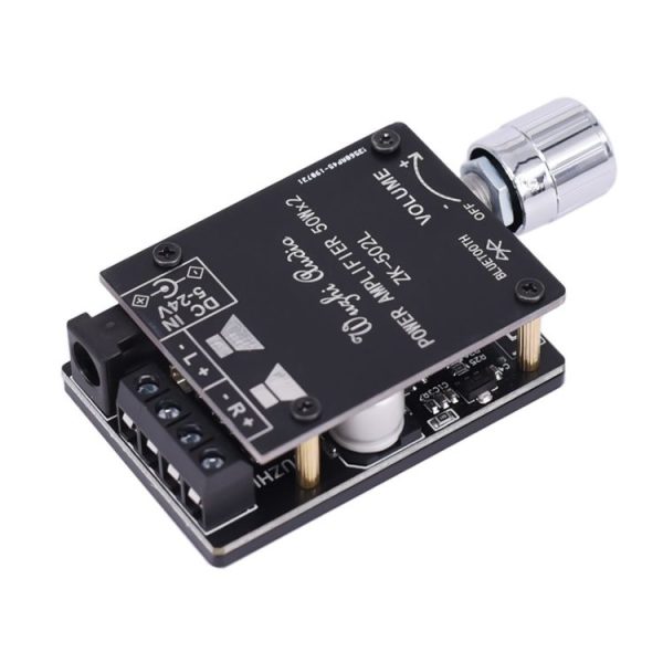 ZK-502L Bluetooth 5.0 12 / 24V Wireless Stereo Audio Digital Power Amplifier Board 50Wx2 Bluetooth Amp Amplificador, with Shell