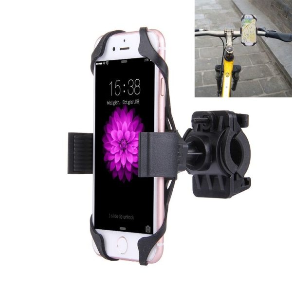 360 Degree Rotation Bicycle Phone Holder with Flexible Stretching Clip for iPhone 7 & 7 Plus / iPhone 6 & 6 Plus / iPhone 5 & 5C & 5s (Black)