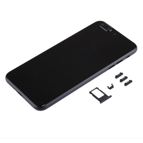 5 in 1 Full Assembly Metal Housing Cover with Appearance Imitation of i8 Plus for iPhone 6s Plus, Including Back Cover & Card Tray & Volume Control Key & Power Button & Mute Switch Vibrator Key, No Headphone Jack (Black) - Image 4