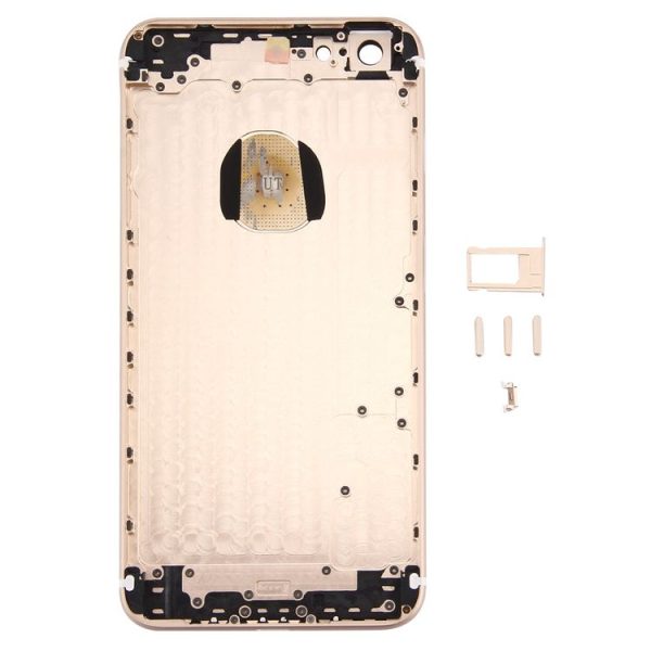 5 in 1 Full Assembly Metal Housing Cover with Appearance Imitation of i7 Plus for iPhone 6 Plus, Including Back Cover (Big Camera Hole) & Card Tray & Volume Control Key & Power Button & Mute Switch Vibrator Key, No Headphone Jack (Gold) - Image 3