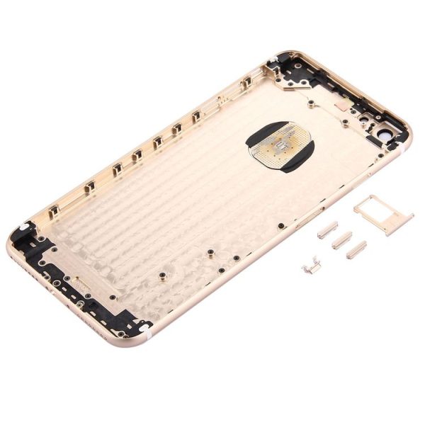 5 in 1 Full Assembly Metal Housing Cover with Appearance Imitation of i7 Plus for iPhone 6 Plus, Including Back Cover (Big Camera Hole) & Card Tray & Volume Control Key & Power Button & Mute Switch Vibrator Key, No Headphone Jack (Gold) - Image 4