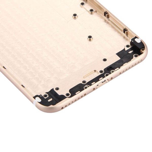 5 in 1 Full Assembly Metal Housing Cover with Appearance Imitation of i7 Plus for iPhone 6 Plus, Including Back Cover (Big Camera Hole) & Card Tray & Volume Control Key & Power Button & Mute Switch Vibrator Key, No Headphone Jack (Gold) - Image 5