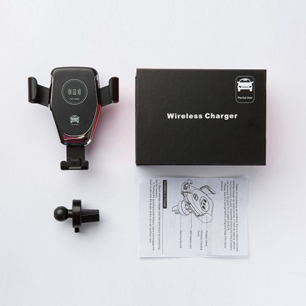 C6 Gravity Induction Car Qi Wireless Charger Fast Charging Air Vent Phone Holder (Black) - Image 11