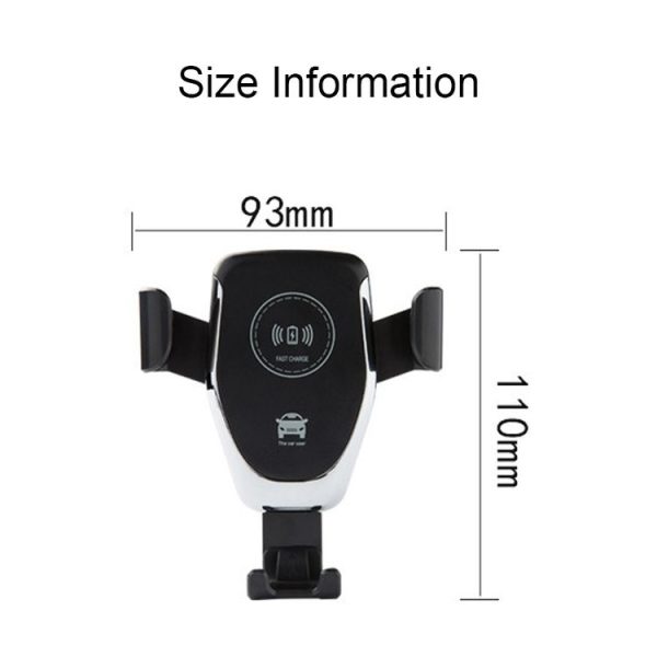 C6 Gravity Induction Car Qi Wireless Charger Fast Charging Air Vent Phone Holder (Black) - Image 3