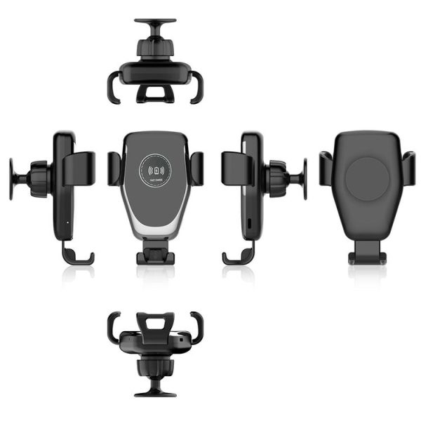 C6 Gravity Induction Car Qi Wireless Charger Fast Charging Air Vent Phone Holder (Black) - Image 4