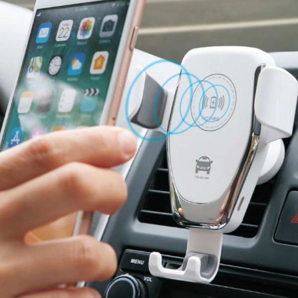 C6 Gravity Induction Car Qi Wireless Charger Fast Charging Air Vent Phone Holder (White) - Image 10