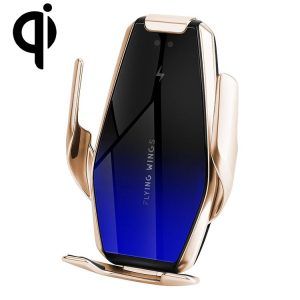 S7 15W QI 360 Degree Rotatable Infrared Induction Car Air Outlet Wireless Charging Mobile Phone Holder for 4.0-6.5 inch Mobile Phones (Gold)