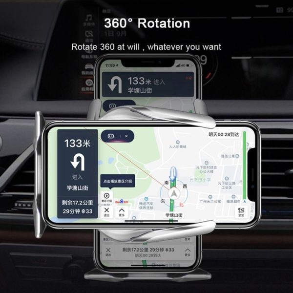 S7 15W QI 360 Degree Rotatable Infrared Induction Car Air Outlet Wireless Charging Mobile Phone Holder for 4.0-6.5 inch Mobile Phones (Gold) - Image 10