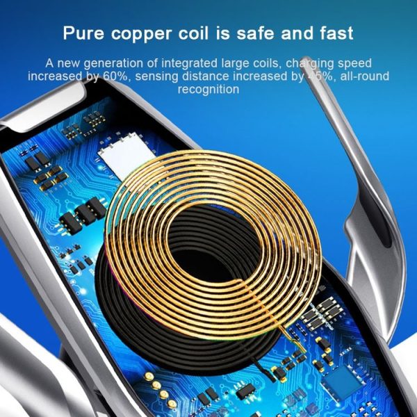 S7 15W QI 360 Degree Rotatable Infrared Induction Car Air Outlet Wireless Charging Mobile Phone Holder for 4.0-6.5 inch Mobile Phones (Gold) - Image 12