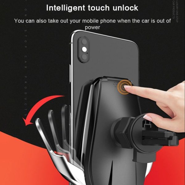 S7 15W QI 360 Degree Rotatable Infrared Induction Car Air Outlet Wireless Charging Mobile Phone Holder for 4.0-6.5 inch Mobile Phones (Gold) - Image 7