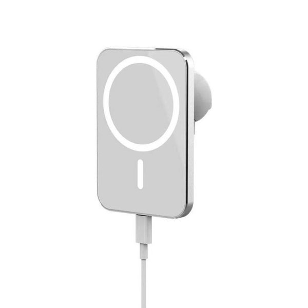 X16 Magsafe Car Air Outlet Vent Mount Clamp Holder 15W Fast Charging Qi Magnetic Wireless Charger (White) - Image 3