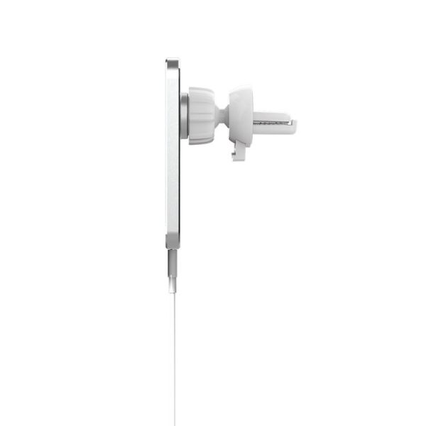 X16 Magsafe Car Air Outlet Vent Mount Clamp Holder 15W Fast Charging Qi Magnetic Wireless Charger (White) - Image 4
