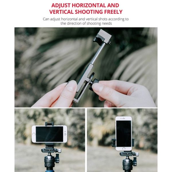 YELANGU PC03 Folding Phone Holder Horizontal Vertical Shooting Phone Clamp Holder Bracket (Black) - Image 5