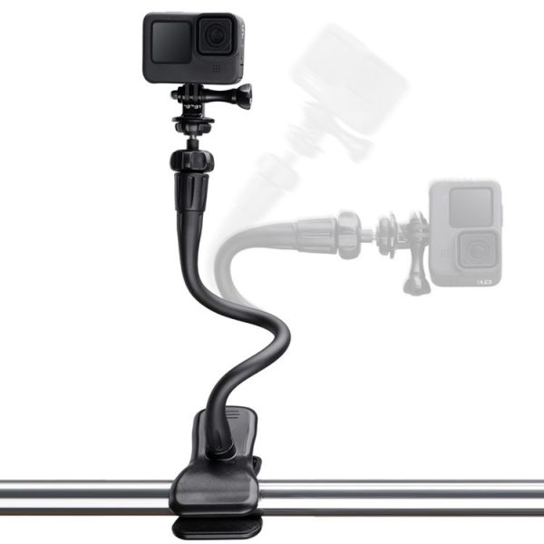 Flexible Arm Desktop Rod Action Camera Phone Holder Stand (Black)