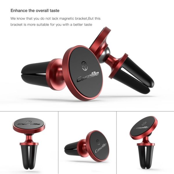CaseMe Universal 360 Degree Rotation Magnetic Car Air Outlet Vent Mount Phone Holder, For iPhone, Galaxy, Sony, Lenovo, HTC, Huawei, and other Smartphones (Red) - Image 13