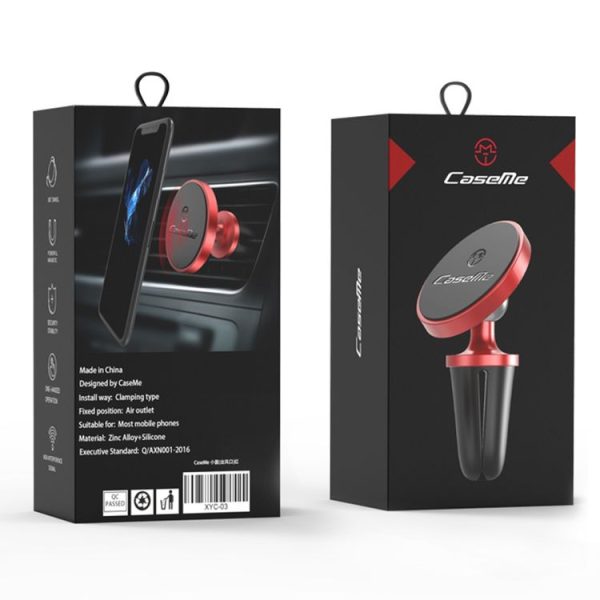 CaseMe Universal 360 Degree Rotation Magnetic Car Air Outlet Vent Mount Phone Holder, For iPhone, Galaxy, Sony, Lenovo, HTC, Huawei, and other Smartphones (Red) - Image 14