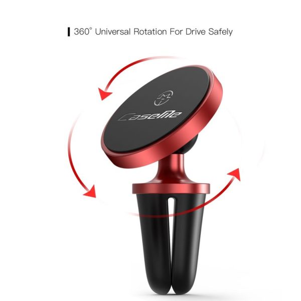 CaseMe Universal 360 Degree Rotation Magnetic Car Air Outlet Vent Mount Phone Holder, For iPhone, Galaxy, Sony, Lenovo, HTC, Huawei, and other Smartphones (Red) - Image 3