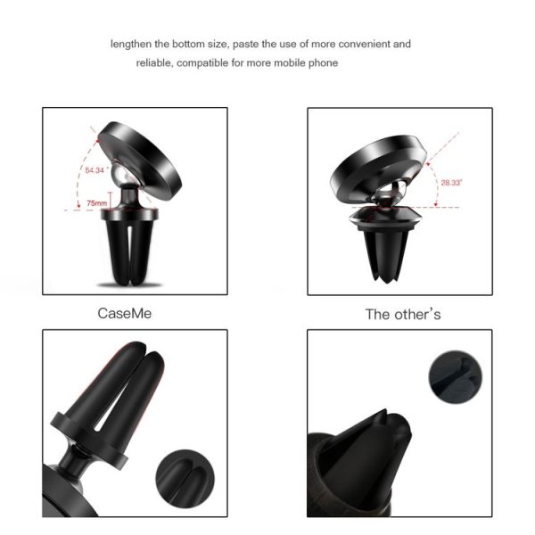 CaseMe Universal 360 Degree Rotation Magnetic Car Air Outlet Vent Mount Phone Holder, For iPhone, Galaxy, Sony, Lenovo, HTC, Huawei, and other Smartphones (Red) - Image 9
