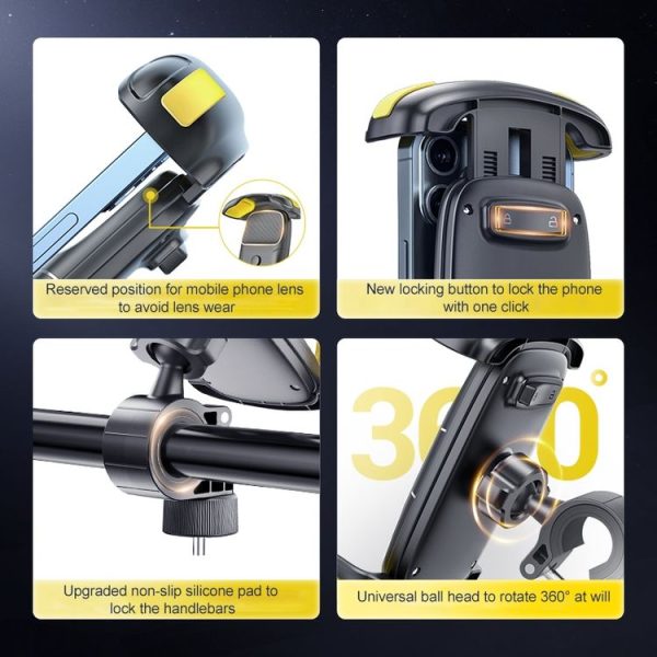 Motorcycle Bicycle Phone Riding Holder Bracket (Black) - Image 7