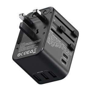 ROCK T62 35.5W Global Travel Multifunctional Plug PD Charger Power Adapter (Black)