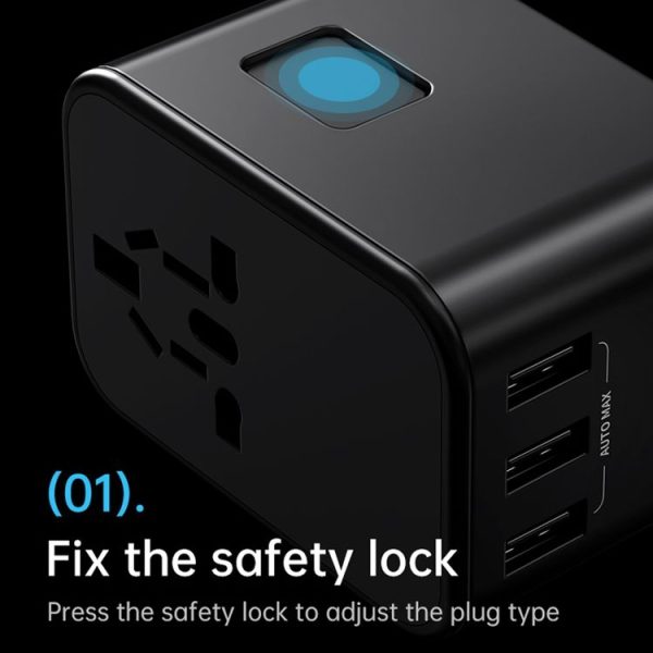 ROCK T62 35.5W Global Travel Multifunctional Plug PD Charger Power Adapter (Black) - Image 10