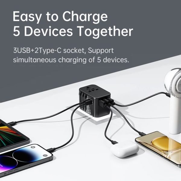 ROCK T62 35.5W Global Travel Multifunctional Plug PD Charger Power Adapter (Black) - Image 6