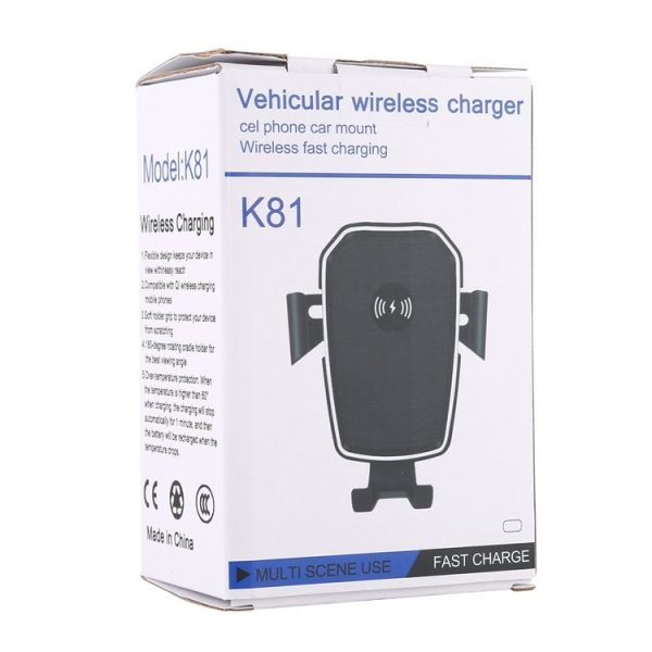 K81 10W QI Universal Rotating Gravity Induction Car Wireless Charging Mobile Phone Holder with Suction Cup - Image 11