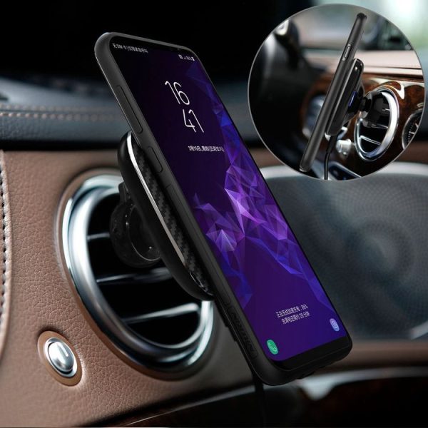 NILLKIN MC027 Car Air Outlet Vent Mount Clamp Holder 10W Fast Charging Qi Magnetic Wireless Charger (Black) - Image 13