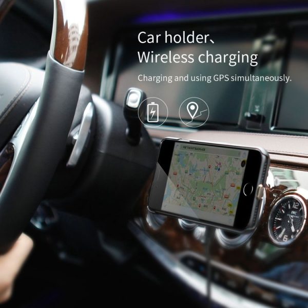 NILLKIN MC027 Car Air Outlet Vent Mount Clamp Holder 10W Fast Charging Qi Magnetic Wireless Charger (Black) - Image 14