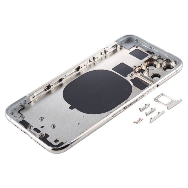 Back Housing Cover with SIM Card Tray & Side keys & Camera Lens for iPhone 11 Pro (Silver) - Image 3