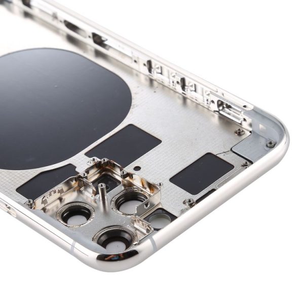 Back Housing Cover with SIM Card Tray & Side keys & Camera Lens for iPhone 11 Pro (Silver) - Image 4
