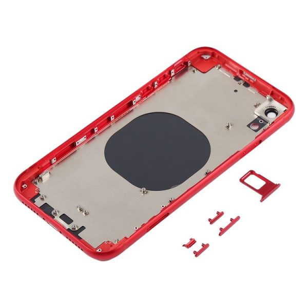 Back Housing Cover with Camera Lens & SIM Card Tray & Side Keys for iPhone XR (Red) - Image 3