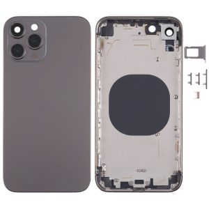 Stainless Steel Material Back Housing Cover with Appearance Imitation of iP13 Pro for iPhone XR (Black)