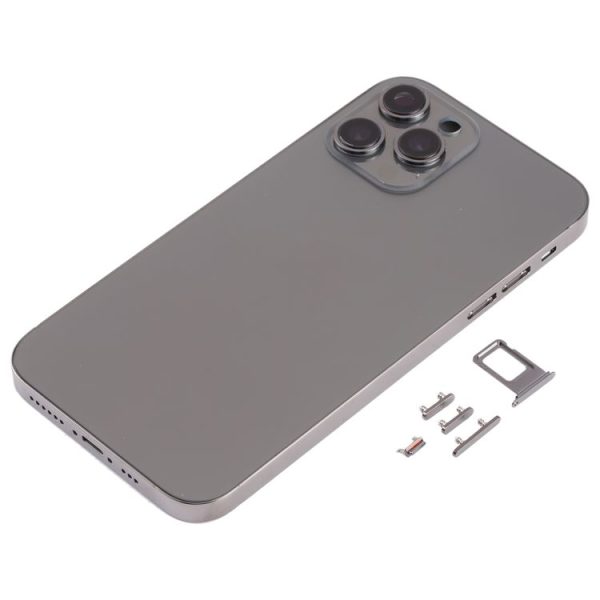Stainless Steel Material Back Housing Cover with Appearance Imitation of iP13 Pro for iPhone XR (Black) - Image 2