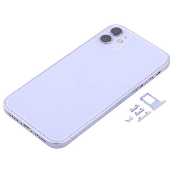 Back Housing Cover with Appearance Imitation of iP12 for iPhone XR (Purple) - Image 2