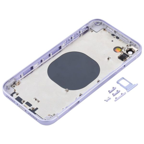 Back Housing Cover with Appearance Imitation of iP12 for iPhone XR (Purple) - Image 3