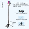 WK WT-P12 Folding Integrated Remote Control Live Broadcast Tripod Bluetooth Selfie Stick (White) - Image 4