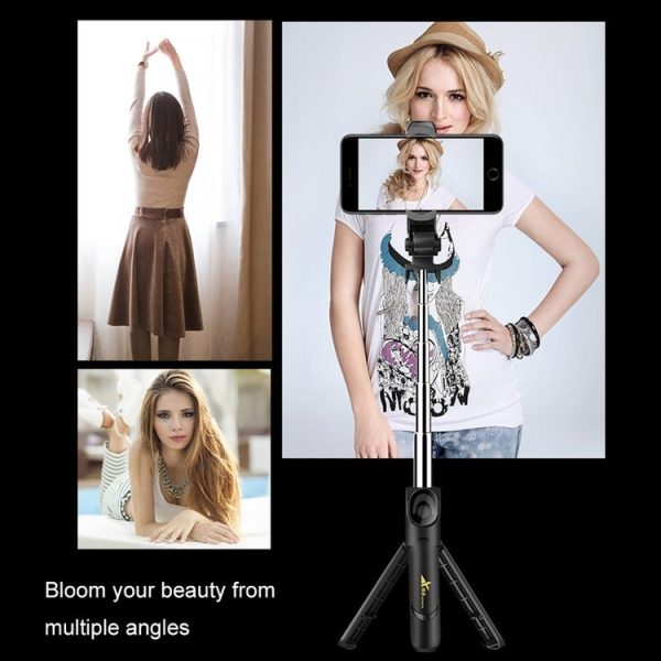 XT-09 Multi-function Live Broadcast Mobile Bluetooth Self-timer Pole Tripod (Black White) - Image 10